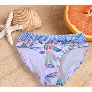 Oasis Tropical Ruffle band Bikini bottoms White Size XL